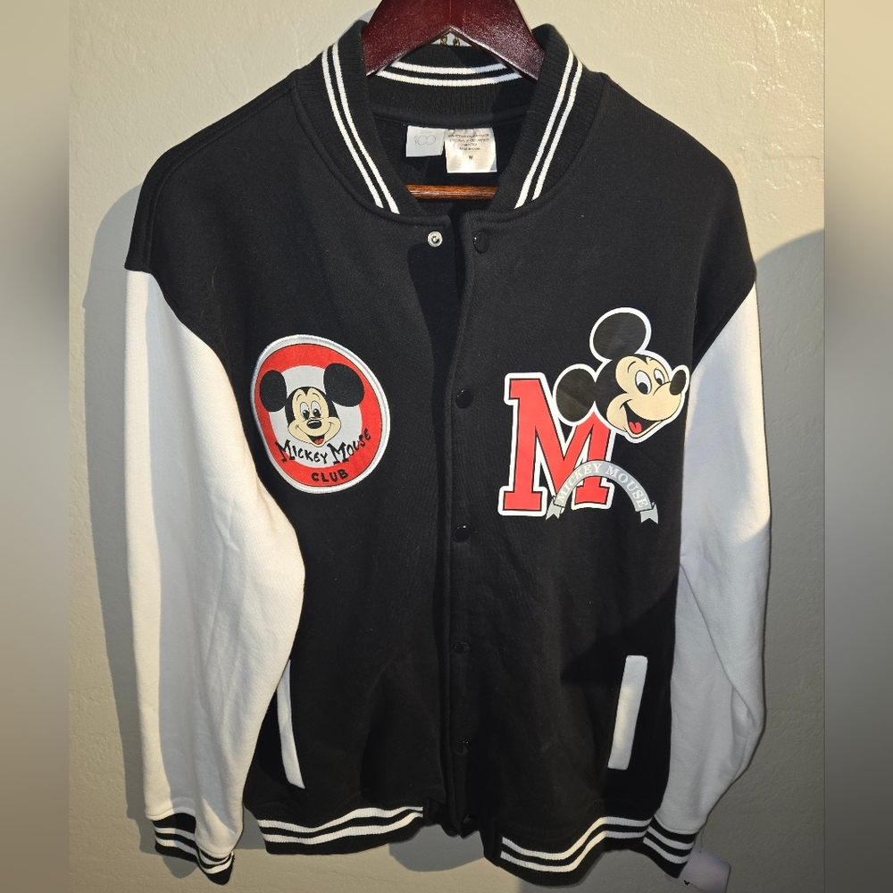 Disney 100 Mickey Mouse Club Adult Black and White Jacket